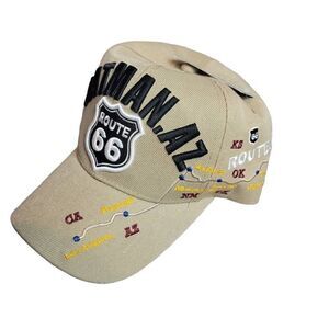 Route 66 beige LOs Angeles to Chicago map cap adjustable back new